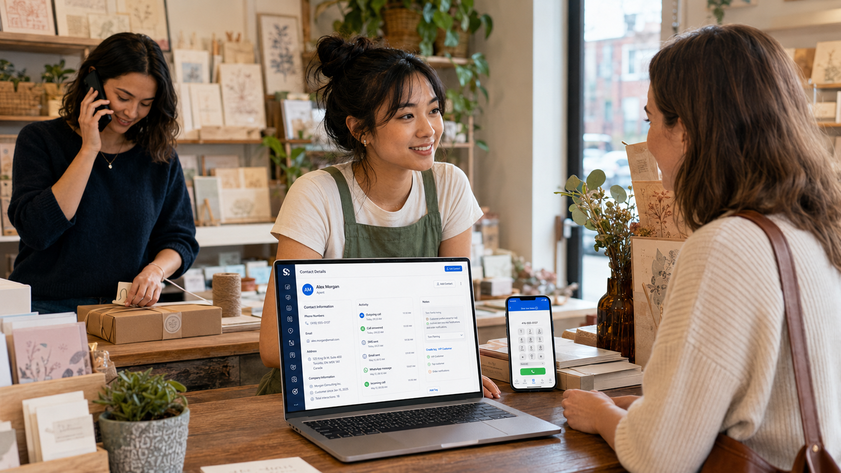 LocalDigit dashboard bringing business phone, messages, contacts, and analytics together